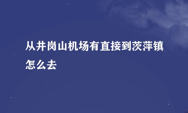 从井岗山机场有直接到茨萍镇怎么去