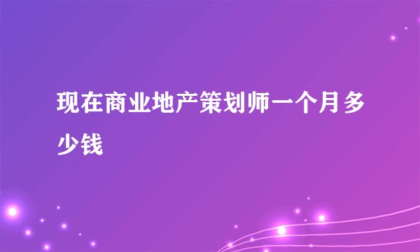 现在商业地产策划师一个月多少钱