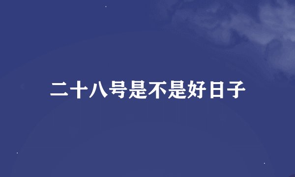 二十八号是不是好日子