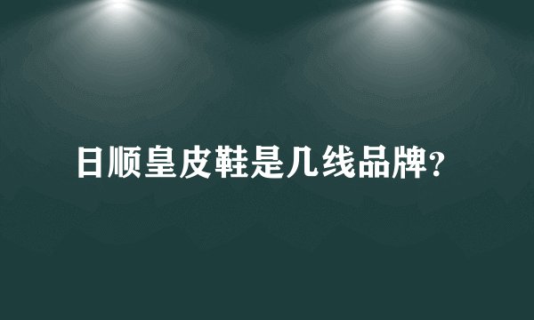 日顺皇皮鞋是几线品牌？