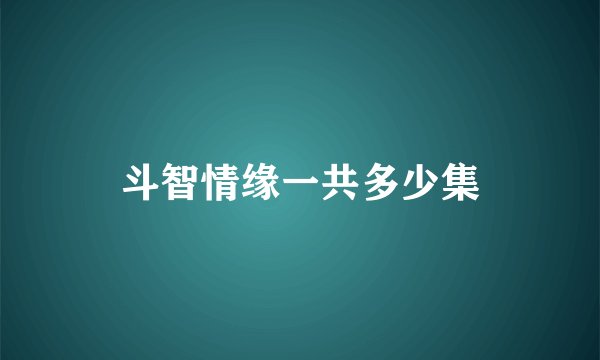 斗智情缘一共多少集