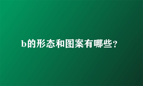 b的形态和图案有哪些？