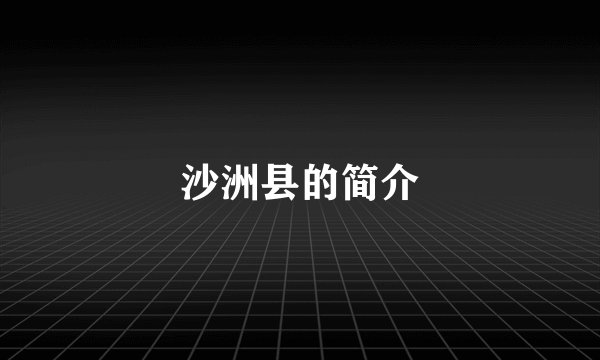 沙洲县的简介