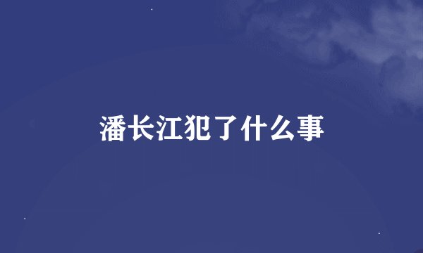 潘长江犯了什么事
