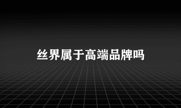 丝界属于高端品牌吗