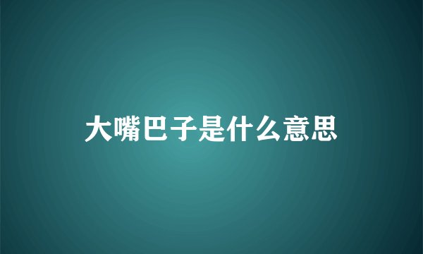 大嘴巴子是什么意思