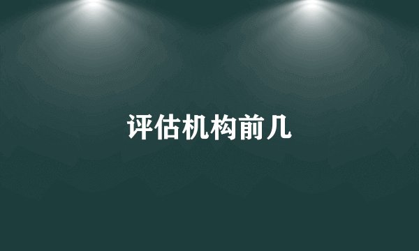 评估机构前几