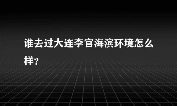 谁去过大连李官海滨环境怎么样？