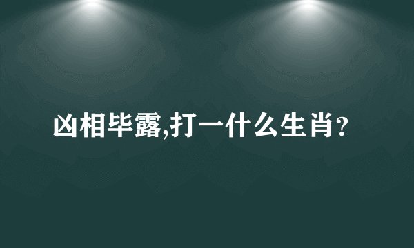 凶相毕露,打一什么生肖？