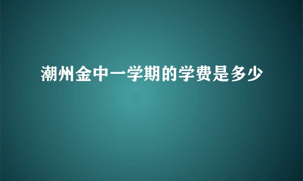 潮州金中一学期的学费是多少