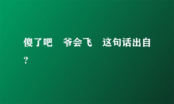傻了吧 爷会飞 这句话出自？