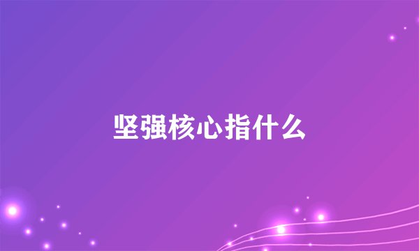 坚强核心指什么