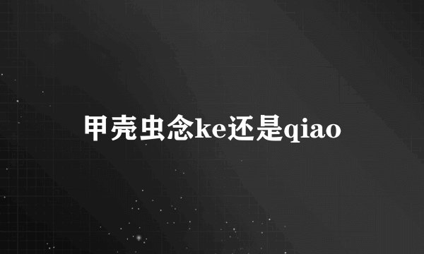 甲壳虫念ke还是qiao