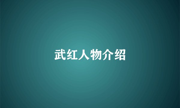 武红人物介绍