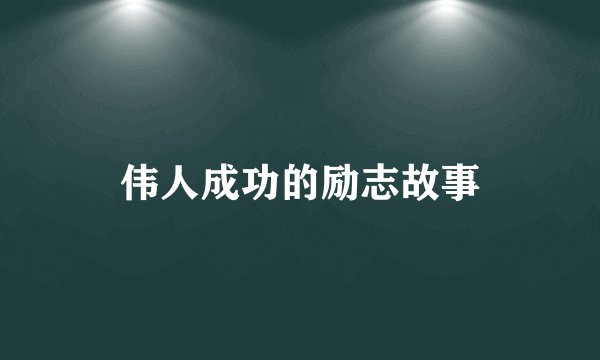 伟人成功的励志故事