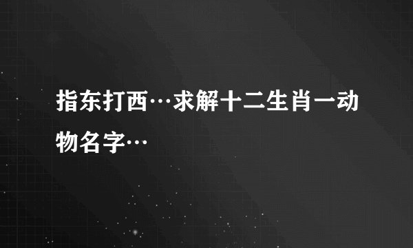 指东打西…求解十二生肖一动物名字…