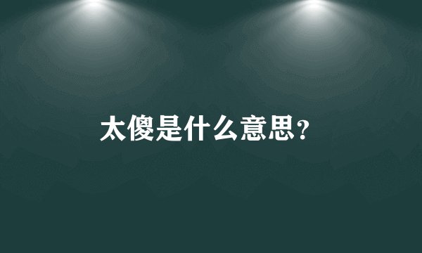 太傻是什么意思?