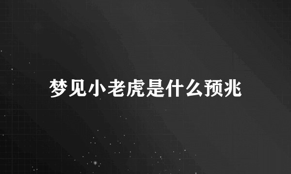 梦见小老虎是什么预兆