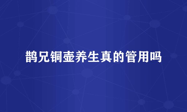 鹊兄铜壶养生真的管用吗