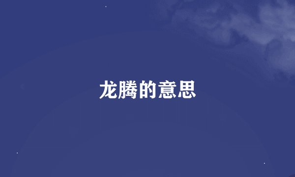 龙腾的意思