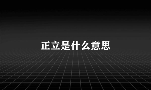 正立是什么意思