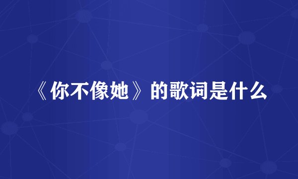 《你不像她》的歌词是什么