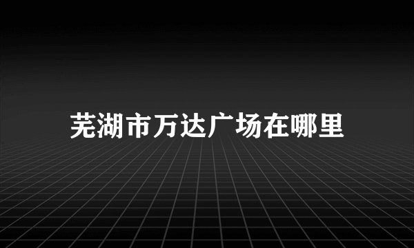 芜湖市万达广场在哪里
