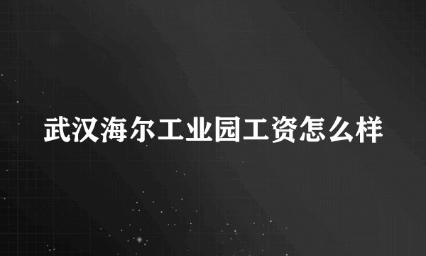 武汉海尔工业园工资怎么样
