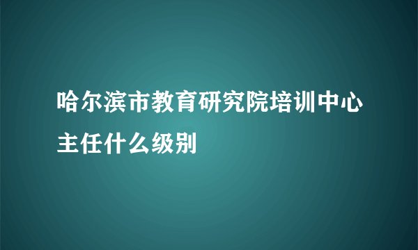 哈尔滨市教育研究院培训中心主任什么级别