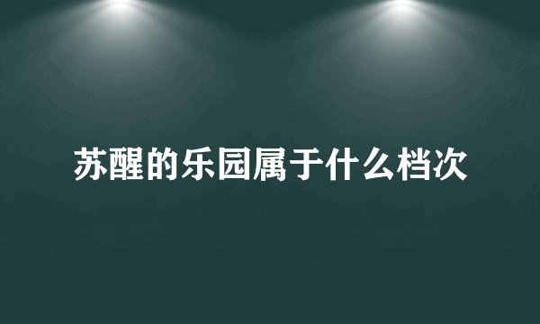 苏醒的乐园属于什么档次