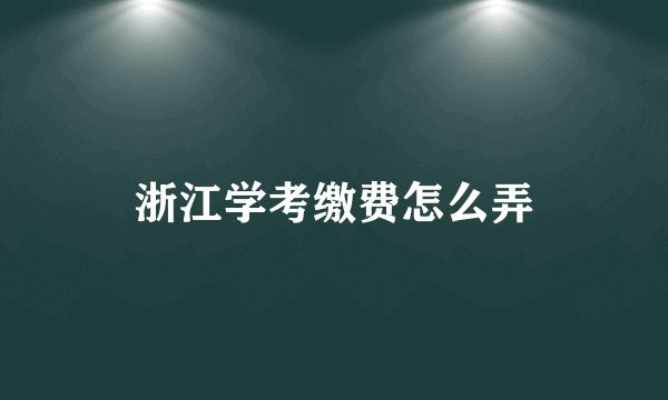 浙江学考缴费怎么弄