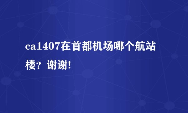 ca1407在首都机场哪个航站楼？谢谢!