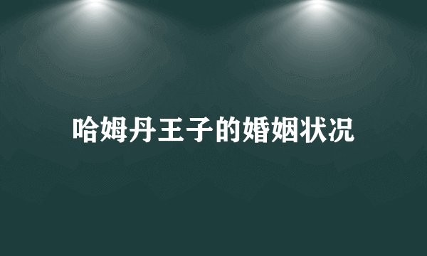 哈姆丹王子的婚姻状况