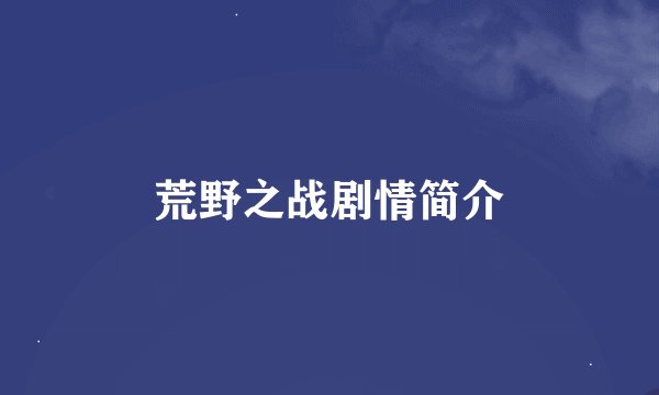 荒野之战剧情简介