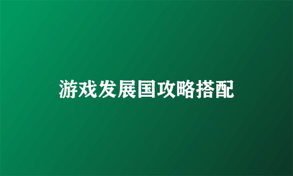 游戏发展国攻略搭配
