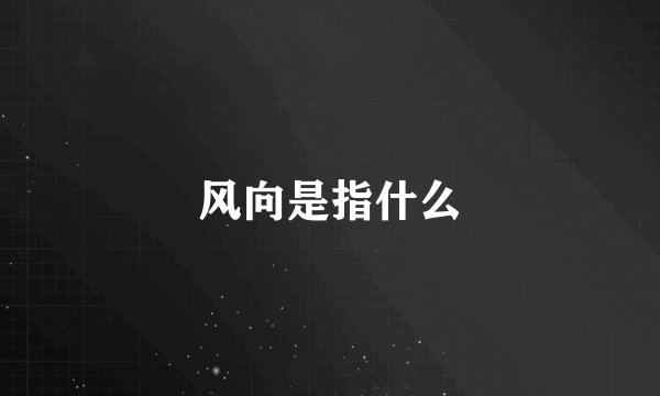 风向是指什么