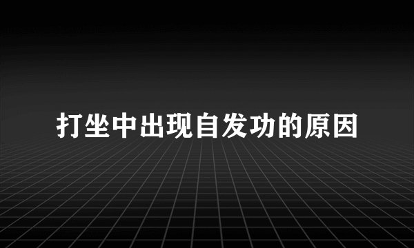 打坐中出现自发功的原因
