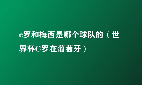 c罗和梅西是哪个球队的（世界杯C罗在葡萄牙）