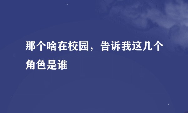 那个啥在校园，告诉我这几个角色是谁