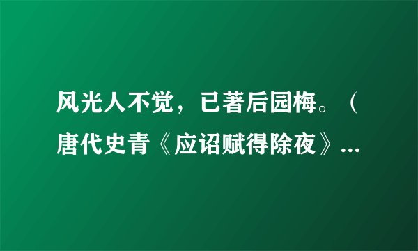 风光人不觉，已著后园梅。（唐代史青《应诏赋得除夜》全文翻译赏析）