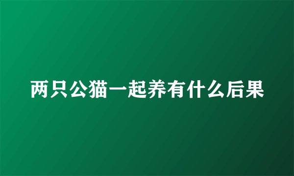 两只公猫一起养有什么后果