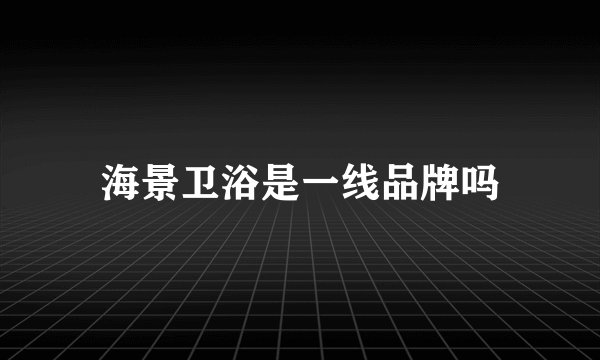 海景卫浴是一线品牌吗