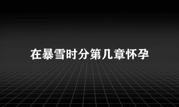 在暴雪时分第几章怀孕