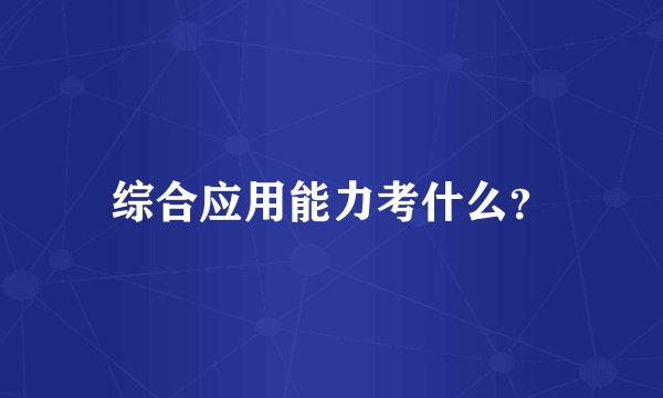 综合应用能力考什么？
