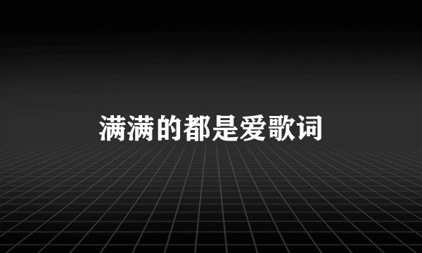 满满的都是爱歌词