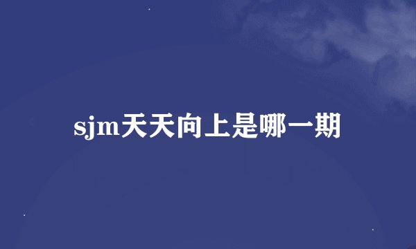 sjm天天向上是哪一期