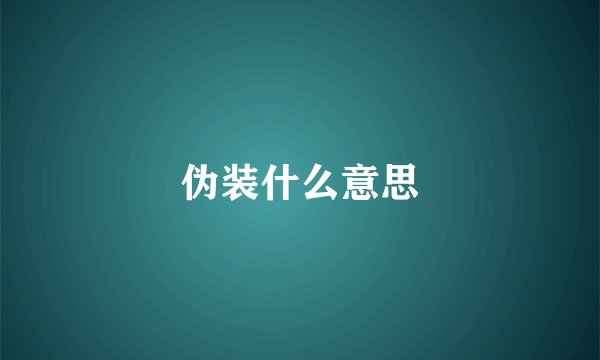 伪装什么意思
