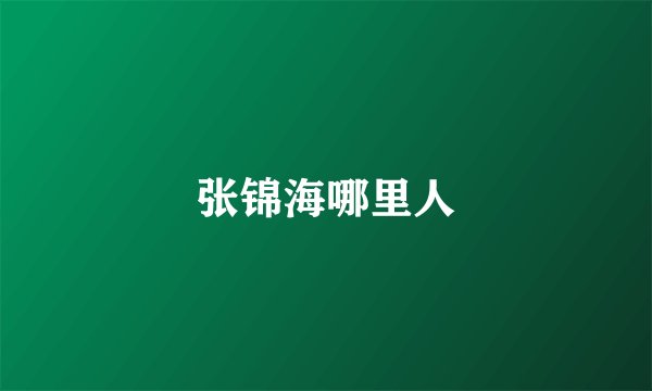张锦海哪里人