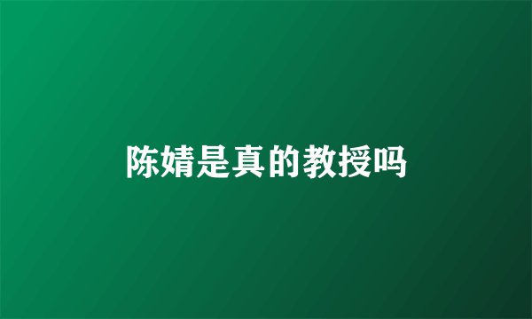陈婧是真的教授吗