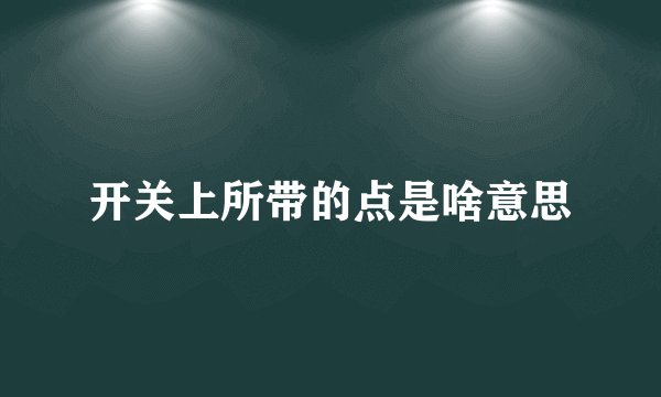 开关上所带的点是啥意思